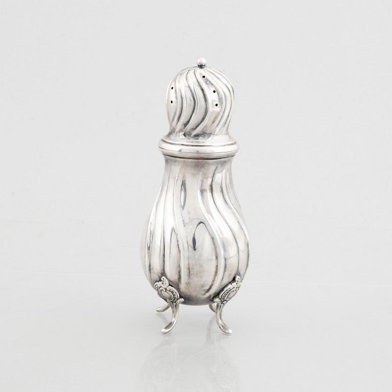 A silver sugar caster, mark of C. Michelsen, Denmark, Swedish import marks, mid 20th Century.
