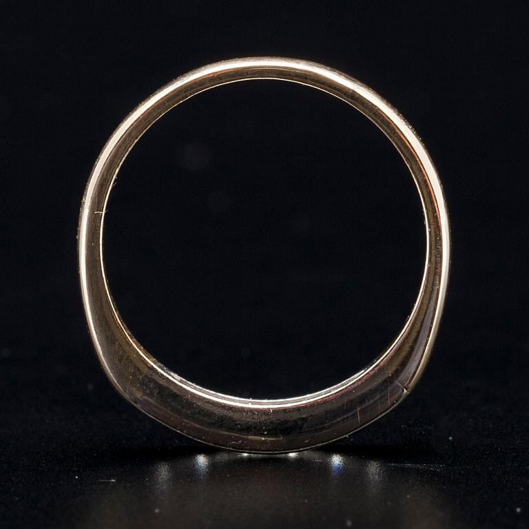 RING, guld 14K, 6 briljantslipade diamanter. Vikt 4,7 g.