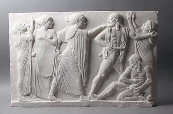 RELIEF, gips, efter antikt original, 1900-tal.