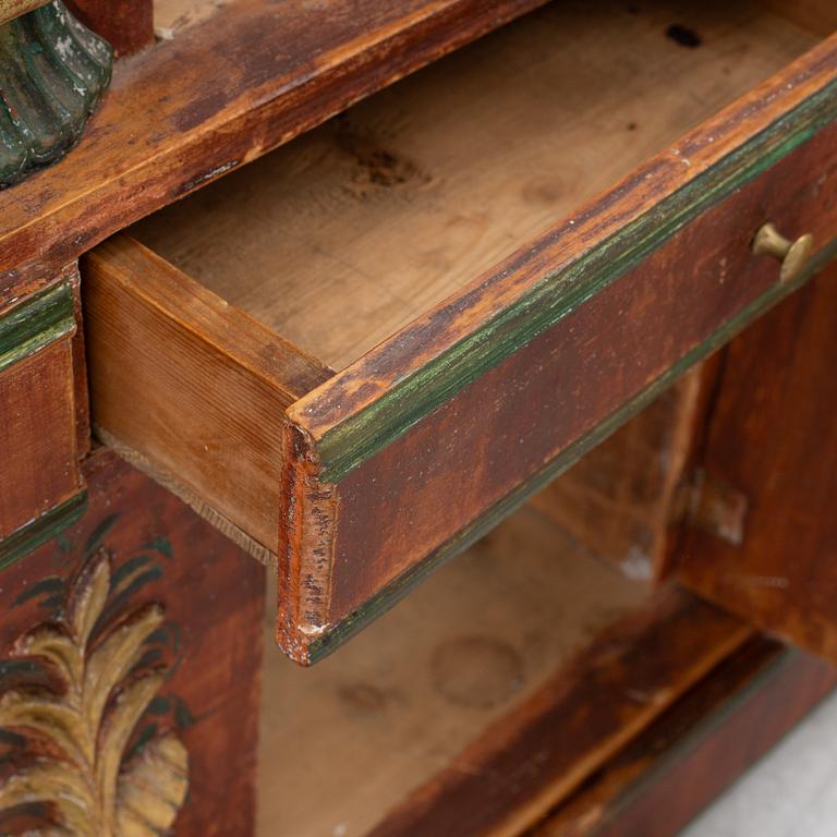 Tablett/wall cabinet, folk art, Jämtland, 19th century.