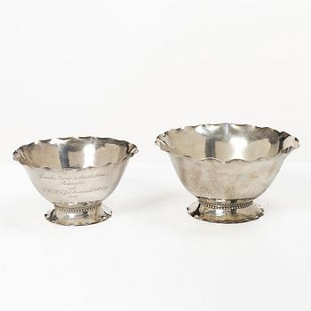 C.G. Hallberg, Two silver bowls, Stockholm, 1925.