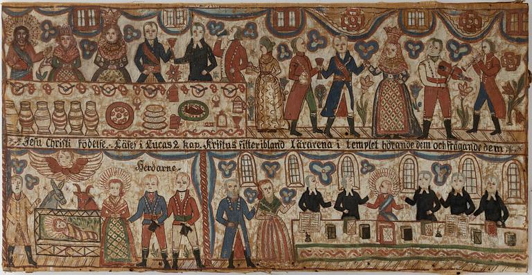 Textile painting probably by Anders Andersson, Femsjö, (1782-1865).