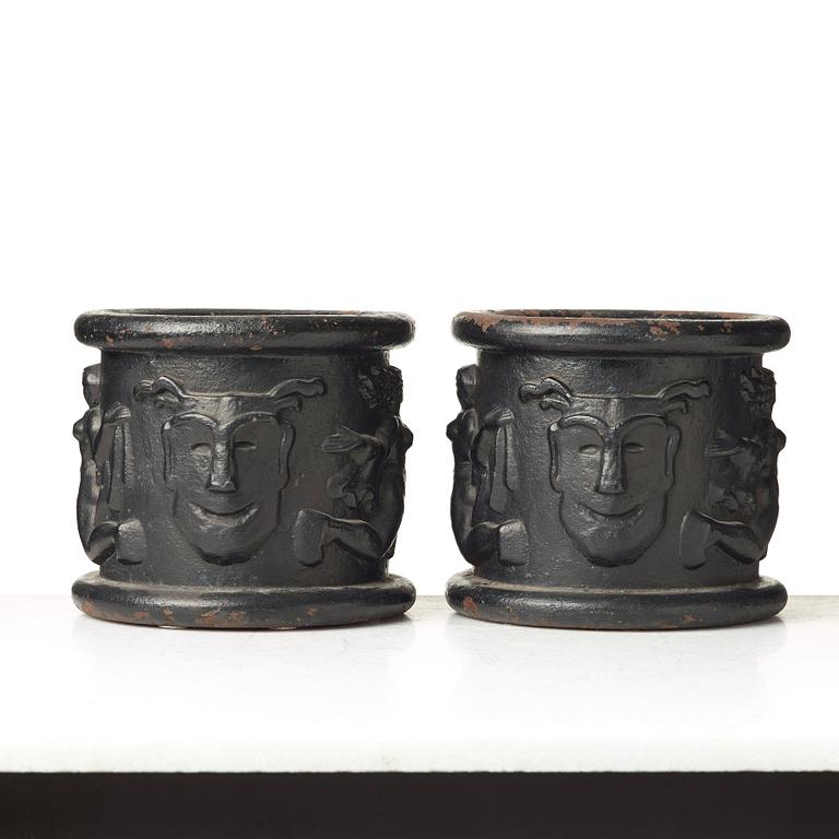 Anna Petrus, a pair of Swedish Grace cast iron jardinières "Blomkruka nr 1", Näfveqvarn, Sweden.