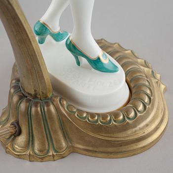 A table lamp with a porcelain figurine by Rosenthal, first half of the 20th century.