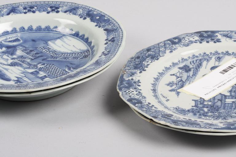 TALLRIKAR, 11 st, porslin, Kina, 1700-tal.