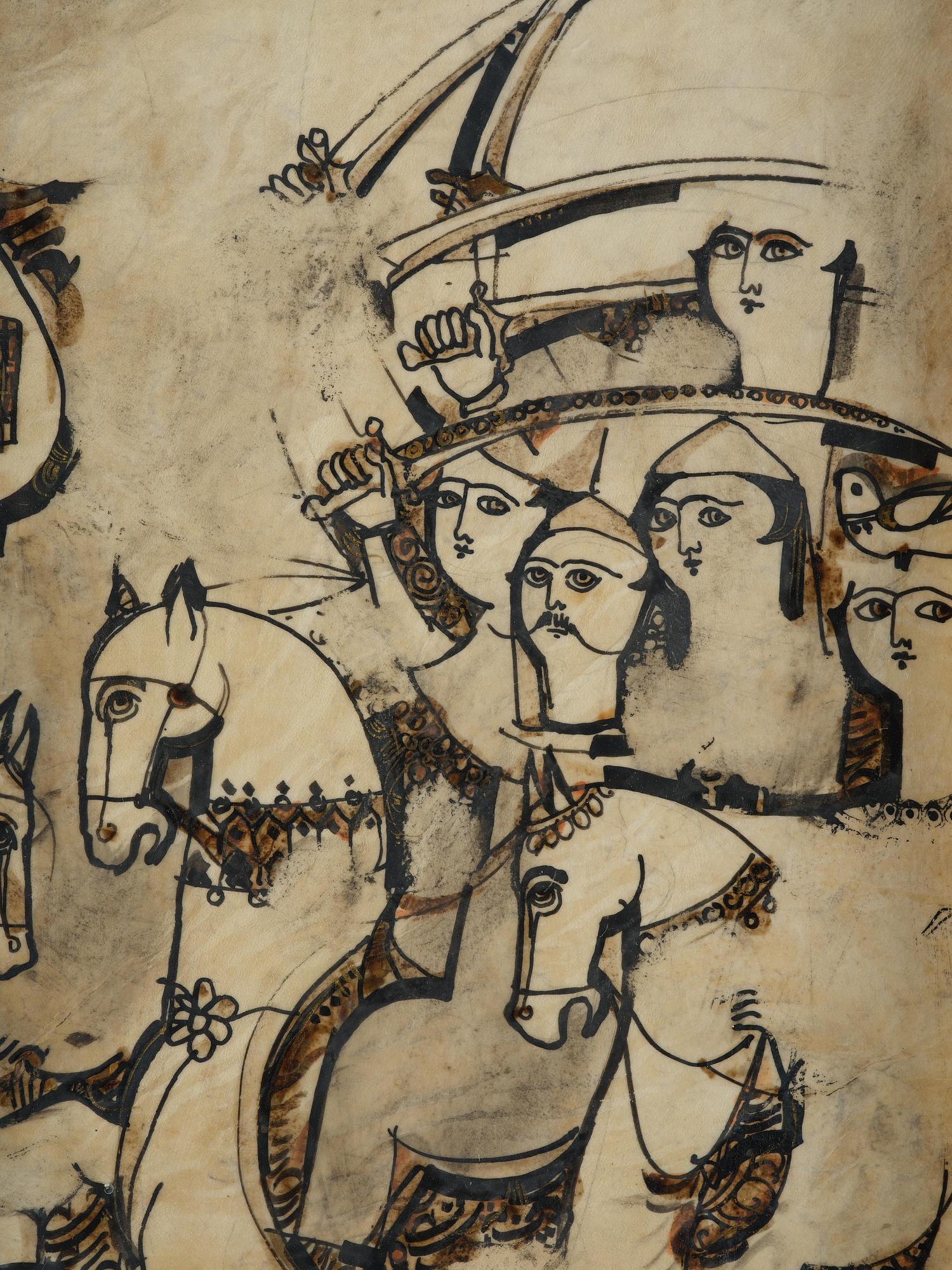 Sadegh Tabrizi, Figure scene with horses.