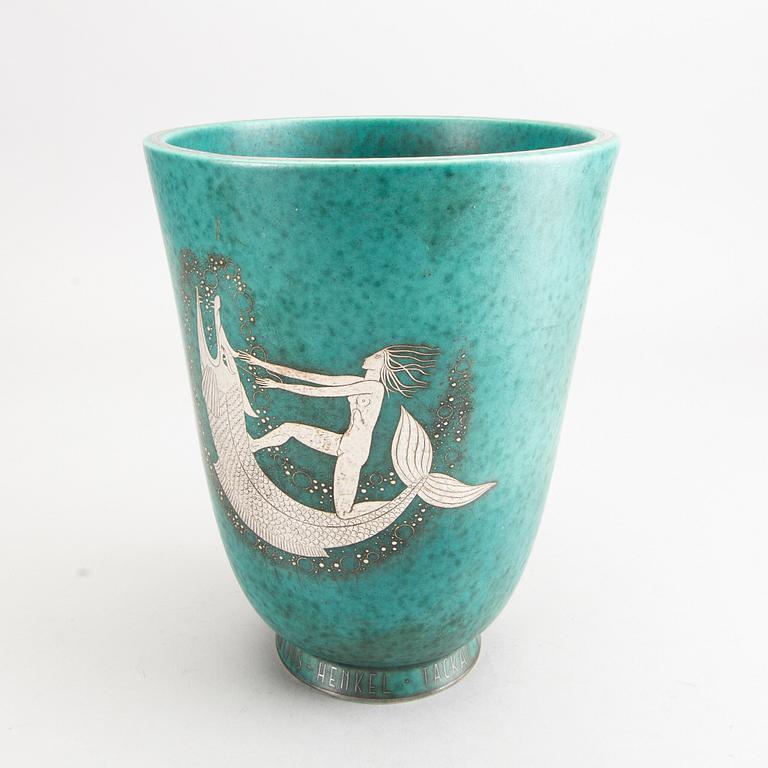 WILHELM KÅGE, vase, stoneware "Argenta" Gustavsberg.