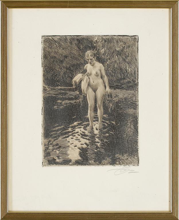 ANDERS ZORN, etsning, signerad och daterad 1912 i plåten.