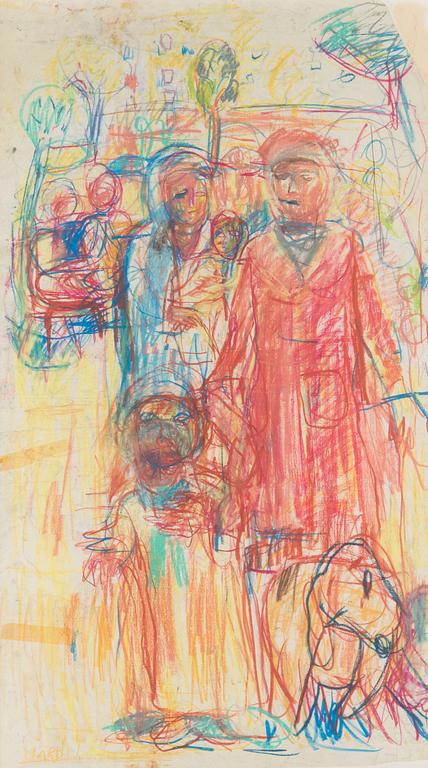 Rafael Wardi, pastel, signed.