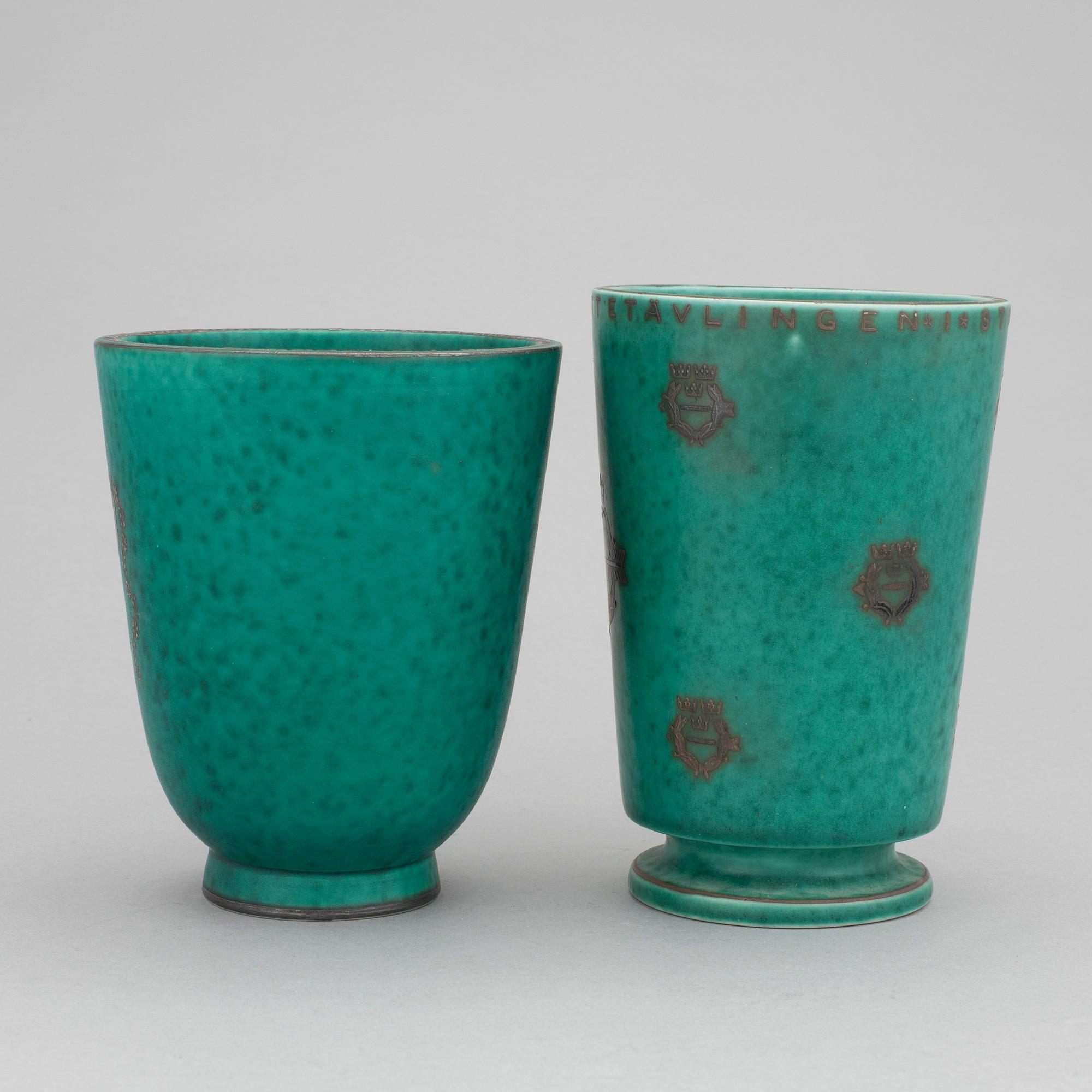 VASER, 2 st, Kåge, Argenta, Gustavsberg.