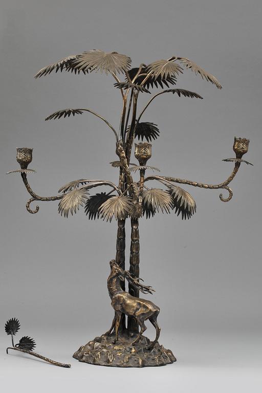 KANDELABER, 1800-talets slut. Brons.