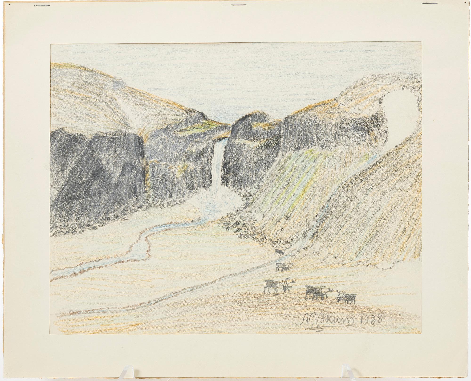 Nils Nilsson Skum, By the waterfall.