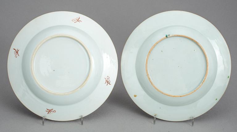 TALLRIKAR, 10 st, porslin, Qianlong, Kina 1700-tal.