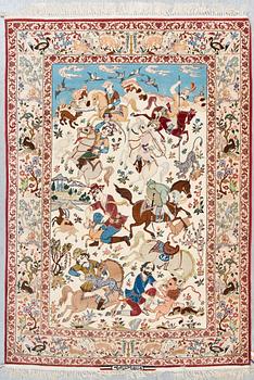 MATTA, Isfahan, part silk, signerad, 1900-talets slut. Ca 218 X 156 cm.