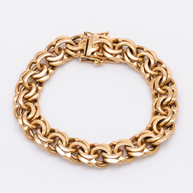 Bracelet 18K gold, 59,8 g, approx 19 x 1 cm.