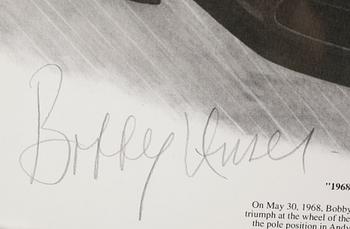 DAVID GRAY, 2 st, litografier, signerade samt med autografer bla Mario Andretti, numrerade 171/500 resp 280/500.