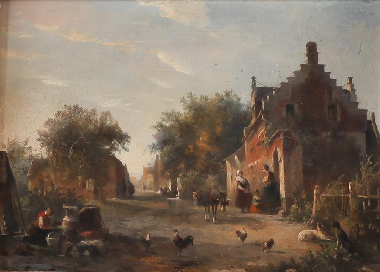 OKÄND KONSTNÄR, olja på pannå, 1800-tal.
