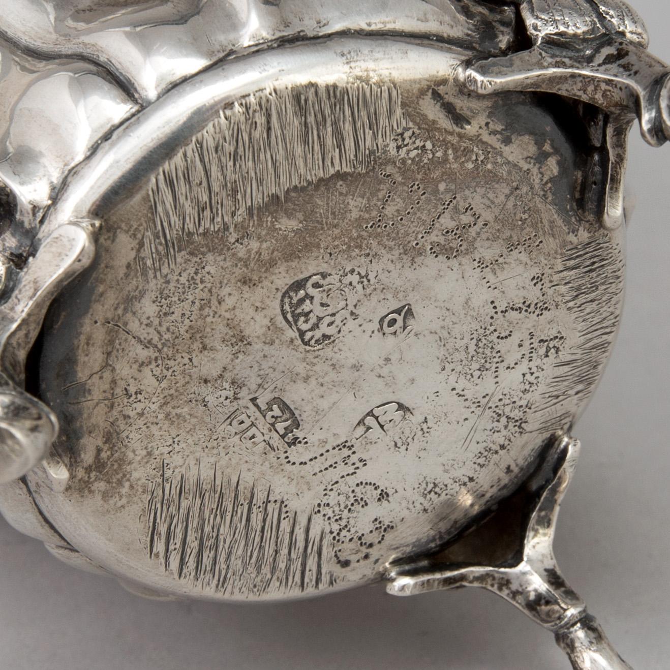 A Danish 18th century silver tea-caddy, marked Philip Lorenz Weghorst possibly, Copenhagen 1727.