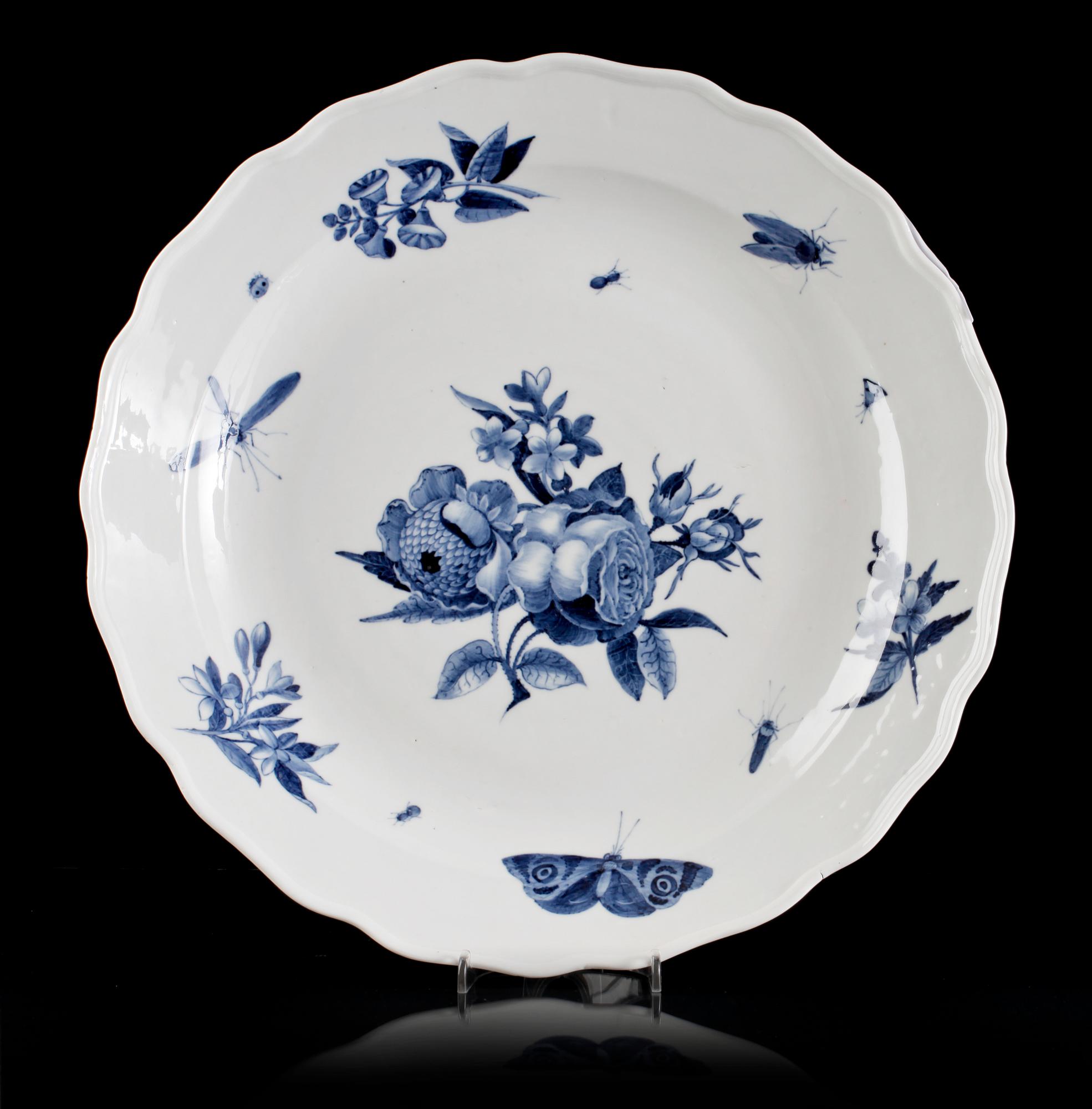 SERVISDELAR, 7+2, delar, porslin, Berlin, Meissen, Rudolstadt, 1800-tal.