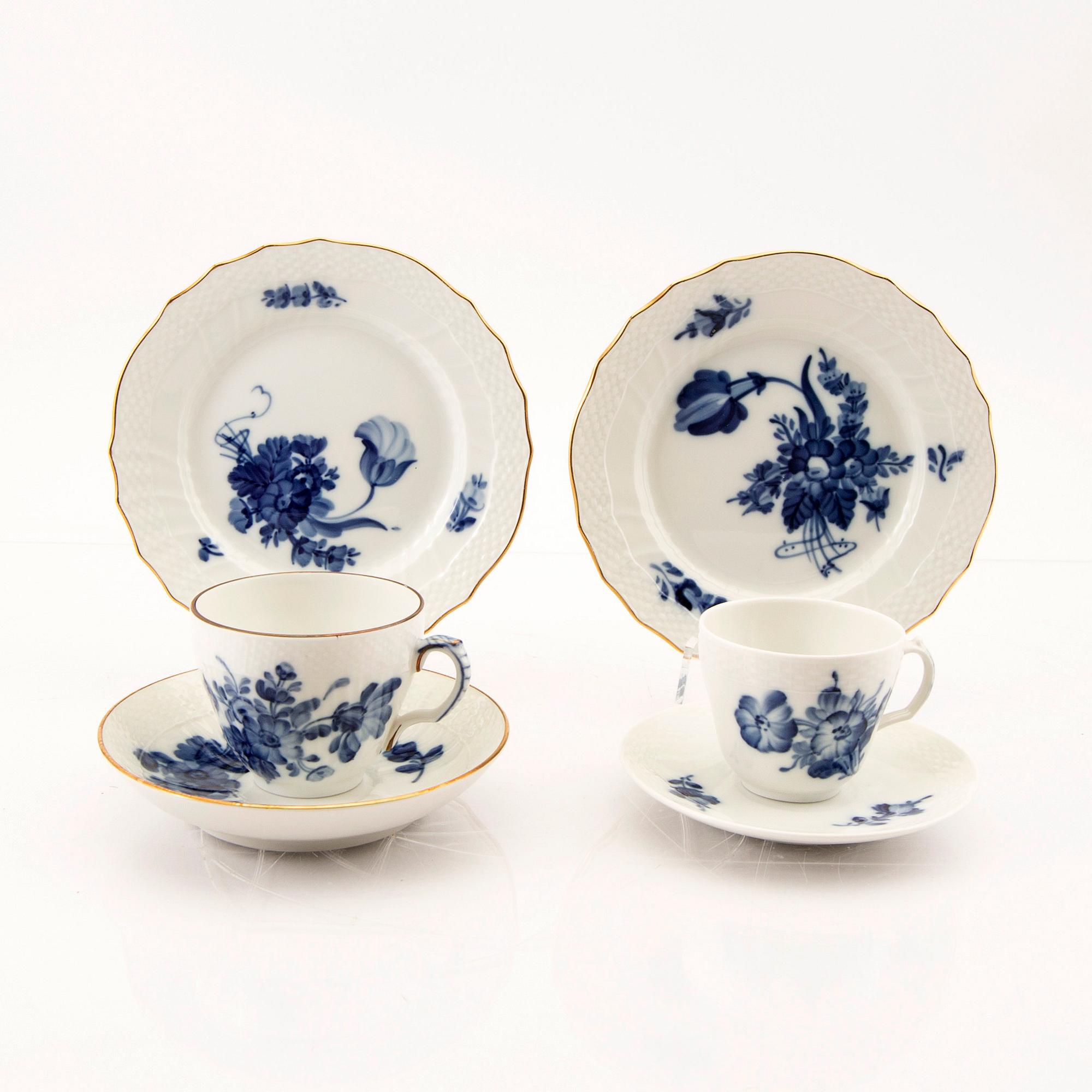 Kaffeservis 33 dlr "Blå Blomst" Royal Copenhagen Danmark porslin 1961-1983.