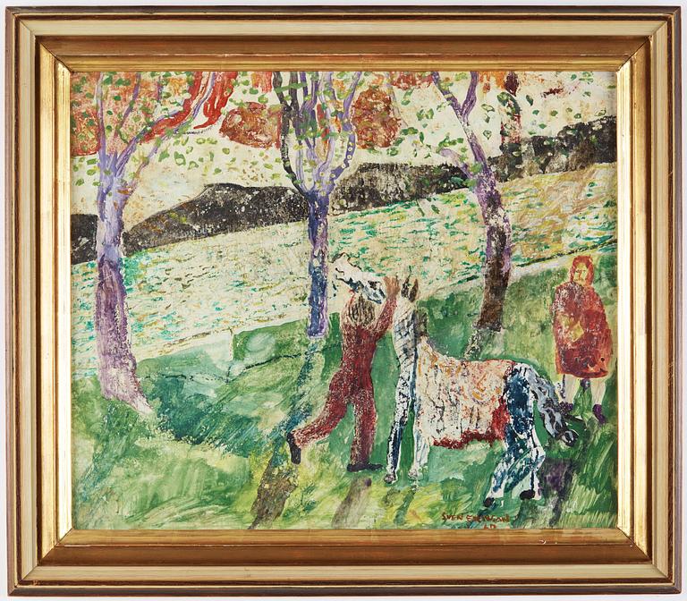 SVEN ERIXON, mixed media on greaseproof paper on canvas.