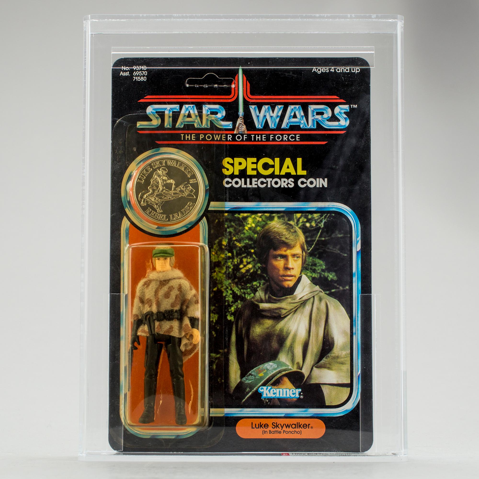 STAR WARS, Luke Battle Poncho POTF 92 back AFA85 Y-NM+, Kenner 1985.