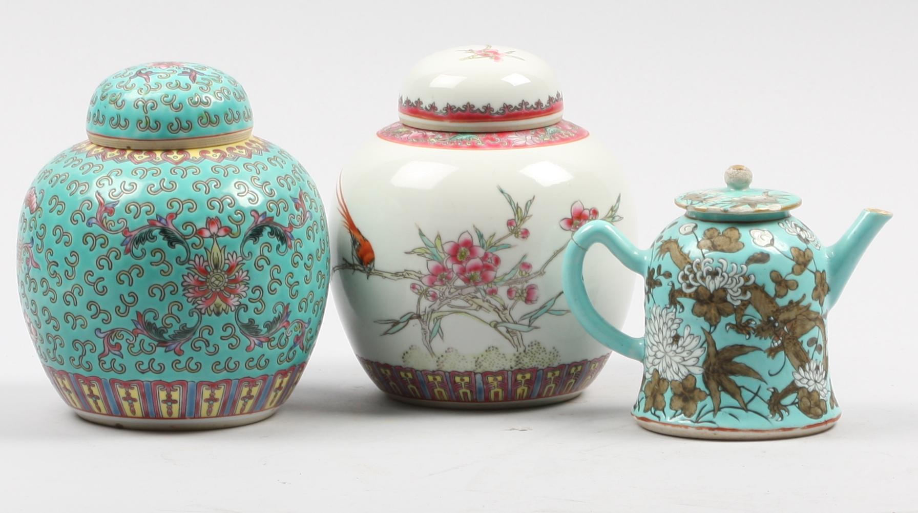 PARTI PORSLIN, 3 st, Kina. 1800-1900-tal.