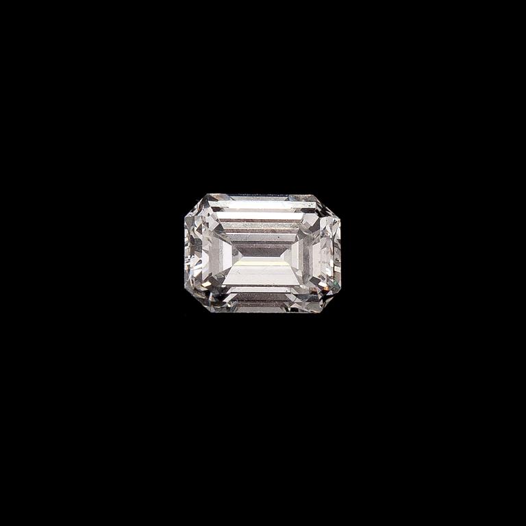 Lös smaragdslipad diamant, ca 0.64 ct.