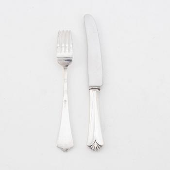 David Andersen, 'Rådhus Vifte' silver cutlery, Norway, (20 pieces).