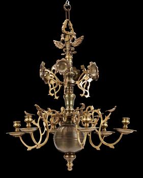 LJUSKRONA, mässing, barockstil, 1800-talets slut. Höjd ca 70 cm.