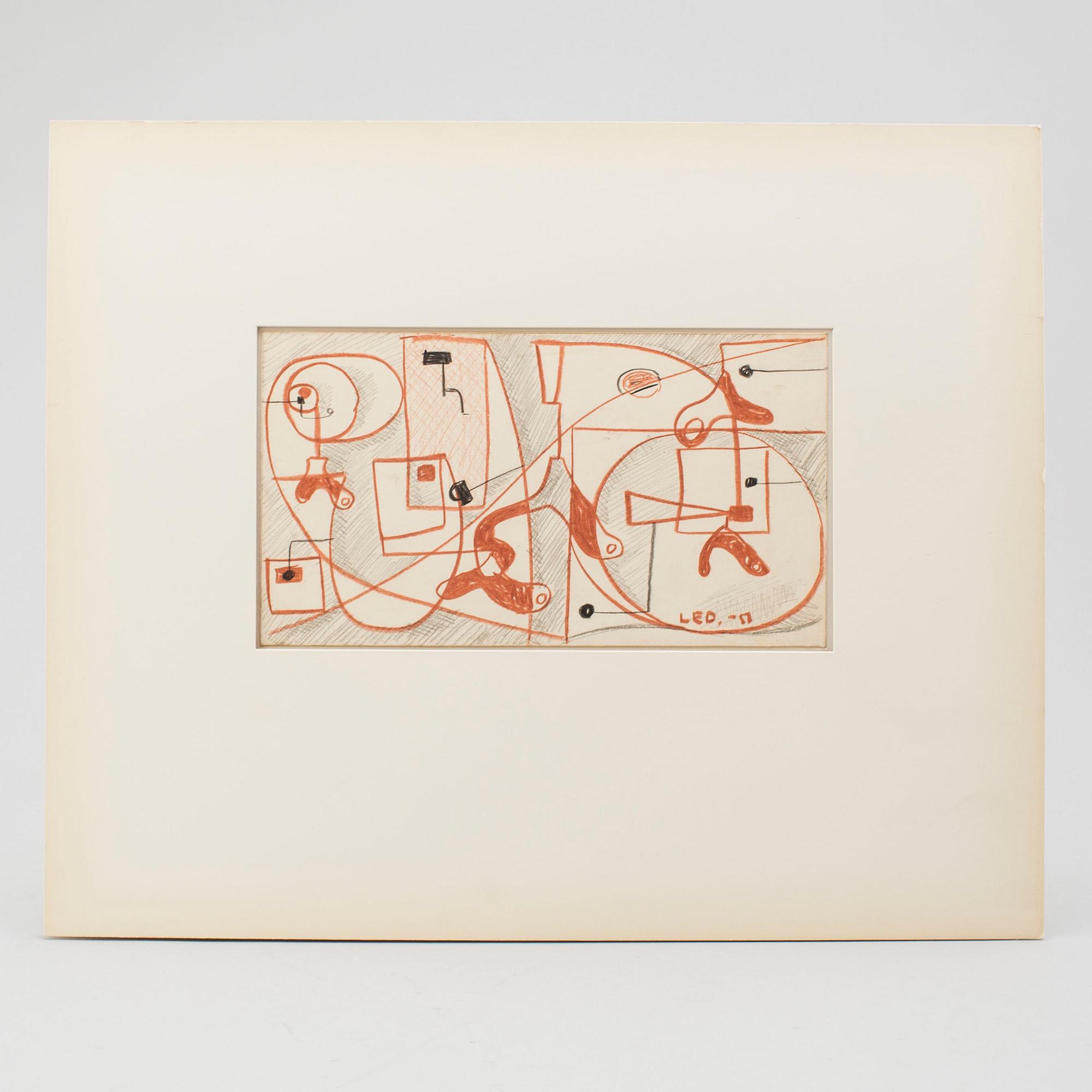 LARS ENGLUND, Chalk drawing, signed and dated -51.