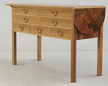 A Josef Frank walnut and burrwood top sideboard by Svenskt Tenn, probably 1950's.