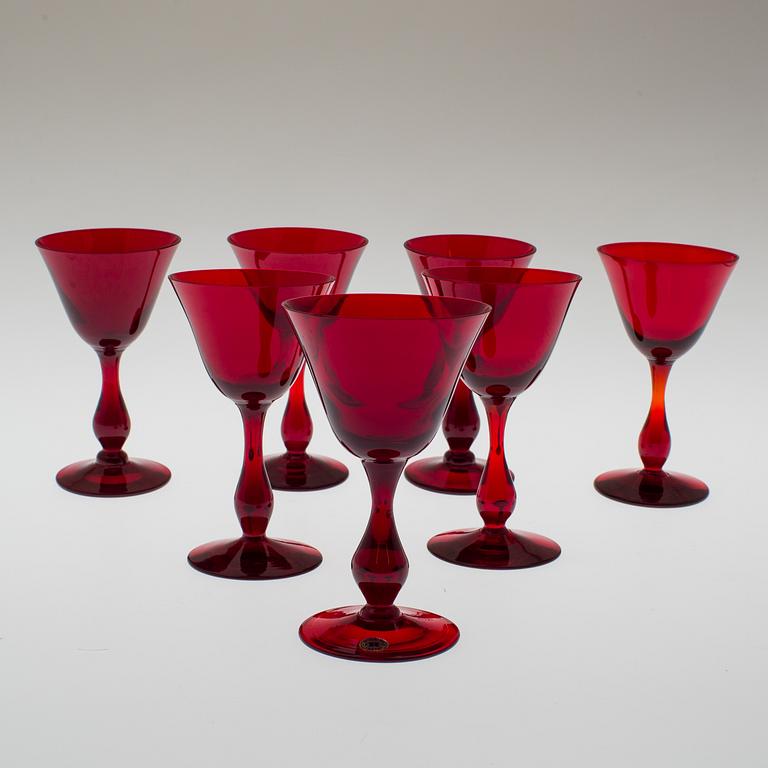 MONICA BRATT, 7 vinglas samt 8 selterglas, glas, Reijmyre.