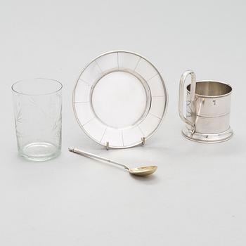 Teesetti, 4 osaa, hopeaa, Venäjä 1873-1917.