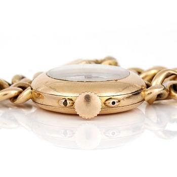 ARMBANDSUR, dam, 14K och 18K guld, troligen sent 1800-tal.