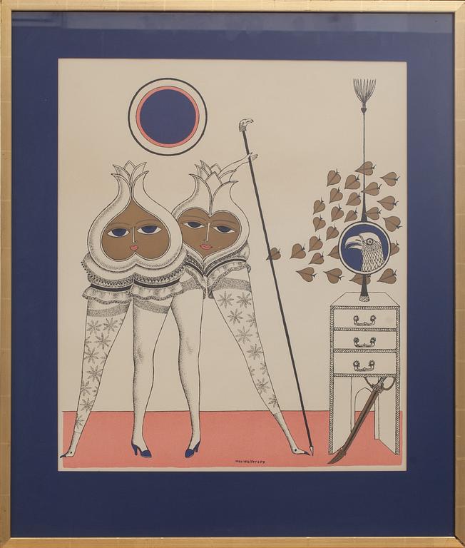 MAX WALTER SVANBERG, färglitografi, signerad i trycket.