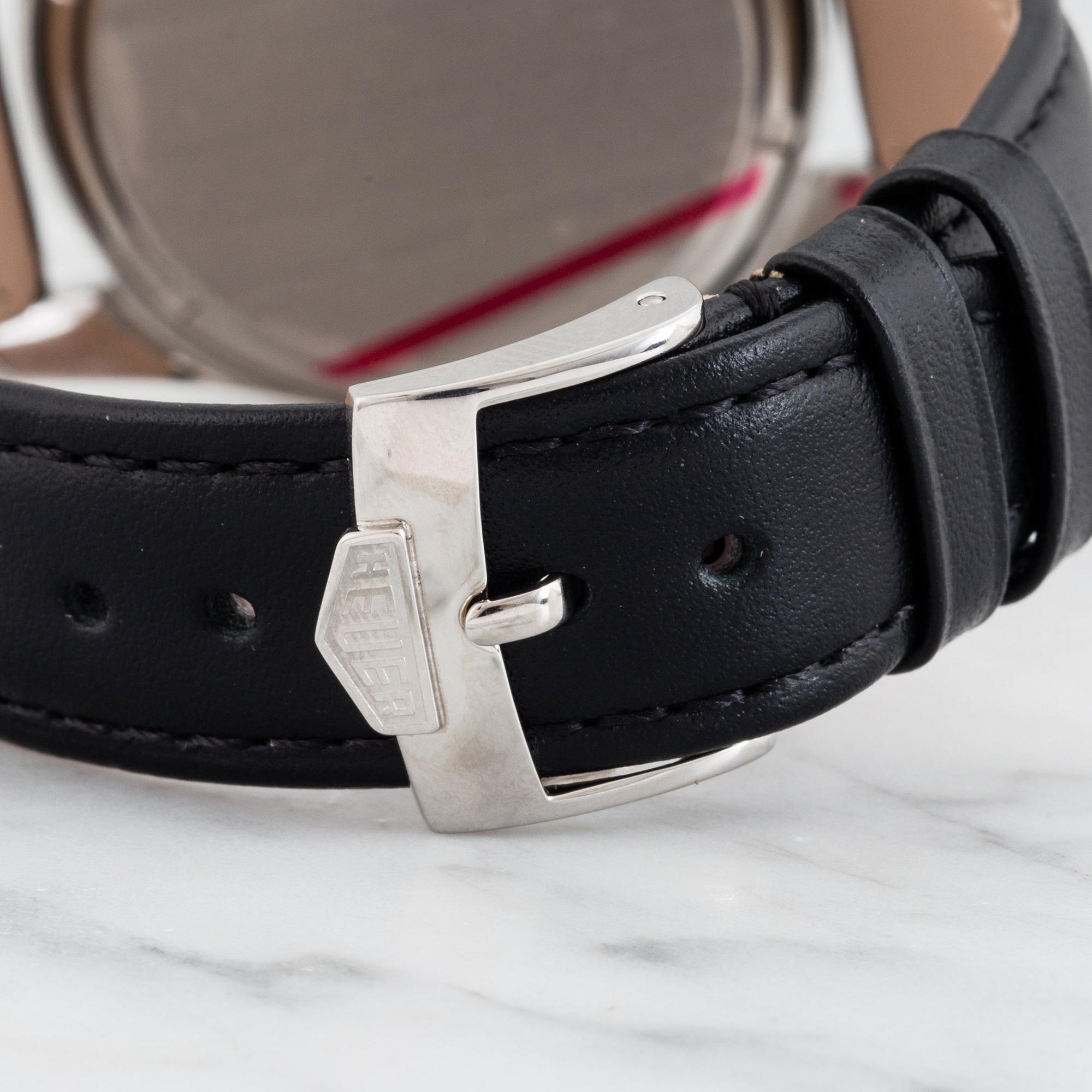 HEUER, Carrera (T SWISS), "Second Execution", chronograph, wristwatch, 36 mm,