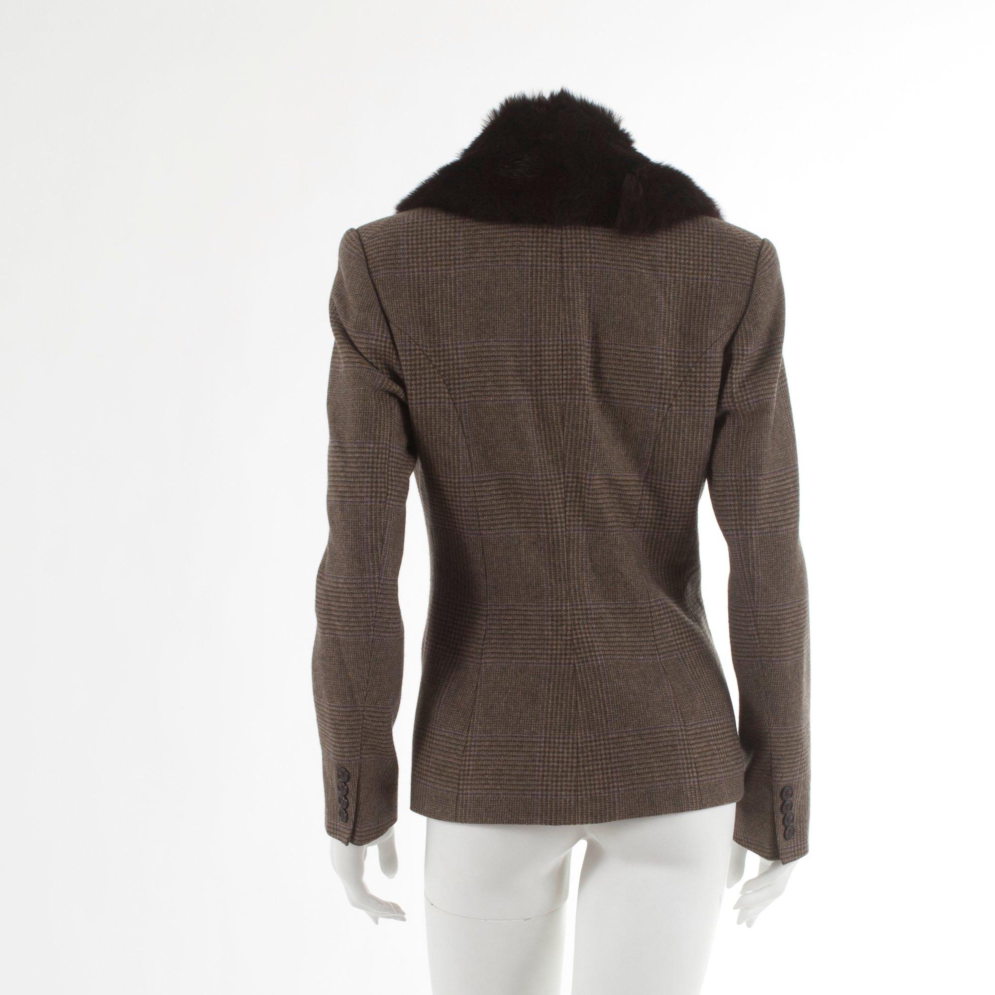 RALPH LAUREN, kavaj med löstagbar pälskrage, enligt etikett storlek 8.