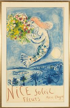 Marc Chagall,  "La Baie des Anges" (Nice Soleil Fleurs)".