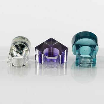 Siv Lagerström, tre ringar, akrylplast. Gravyrverken 1970-tal.