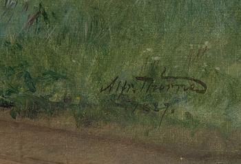 Alfred Thörne, oil on canvas, signed and dated 1887.