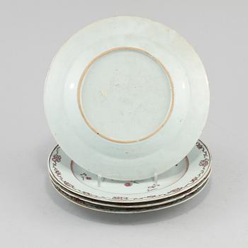 TALLRIKAR, 4 st, porslin, Kina, 1700-tal.