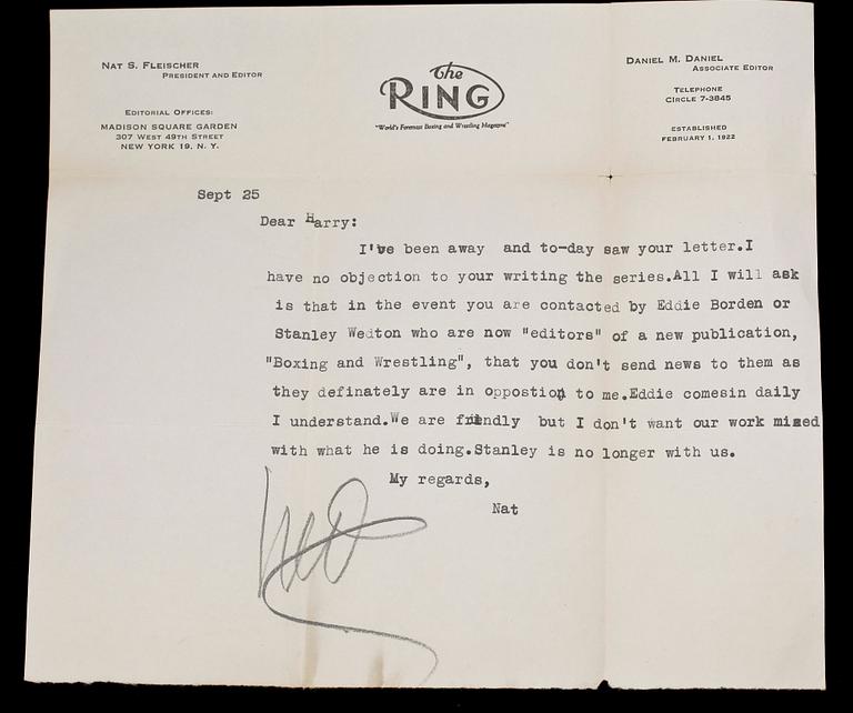 AUTOGRAFER AV BOXARE, 5 st, 1930-60-tal.