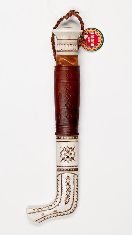 SAMEKNIV, renhorn samt björk, Anders Sunna, monogramsignerad.