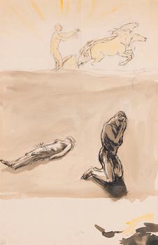 MAGNUS ENCKELL, sketch, gouache and ink, unsigned, 1906.