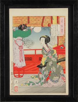 TSUKIOKA YOSHITOSHI, träsnitt.