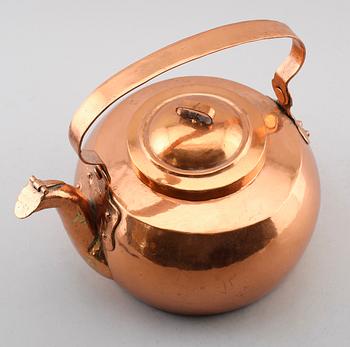 KAFFEKANNA, koppar, tidigt 1800-tal.