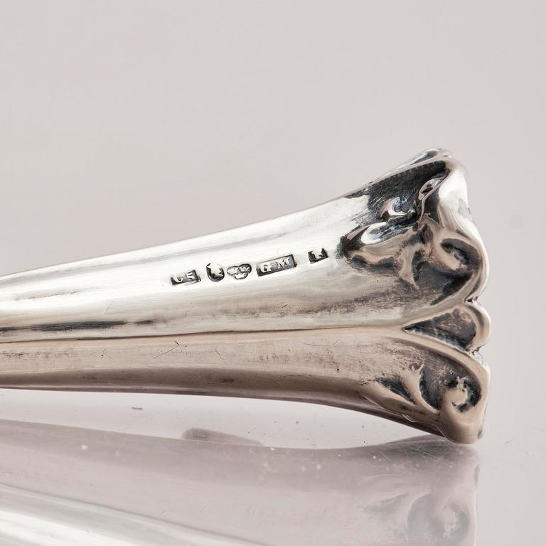 Gustaf Möllenborg, nattljusstakar, ett par, silver, Stockholm 1857.