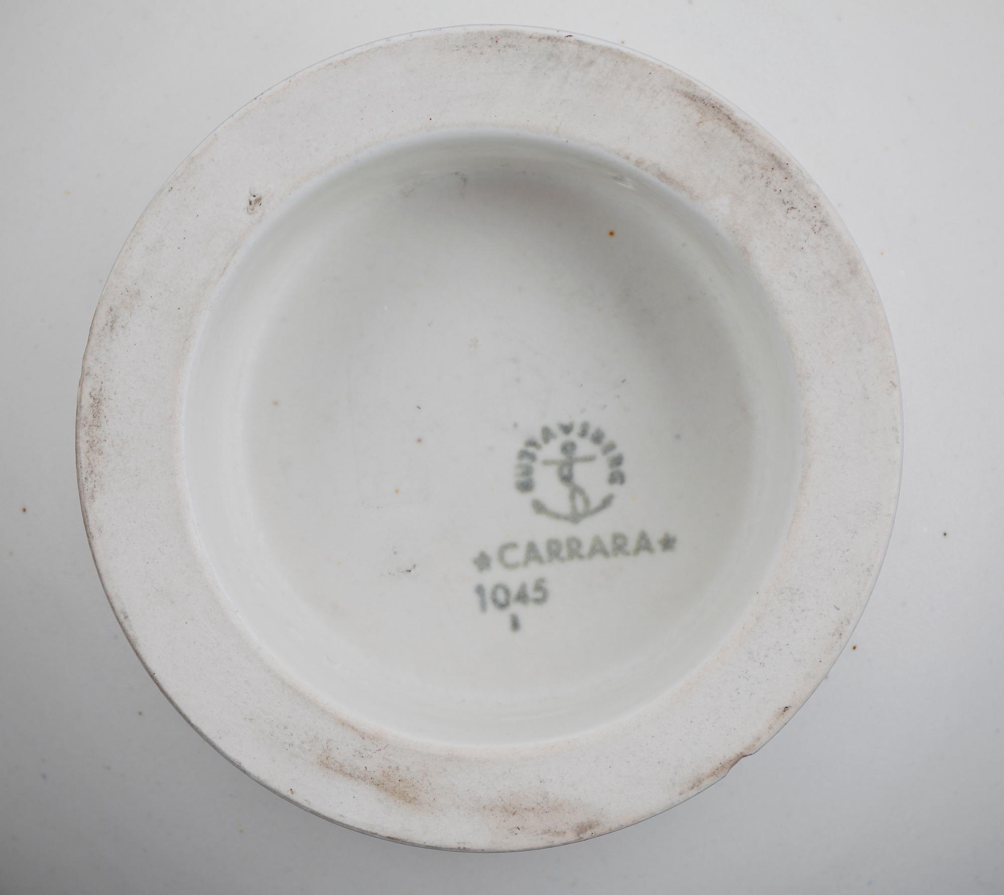 URNA, stengods, "Carrara", Wilhelm Kåge, Gustavsberg, 1900-tal.