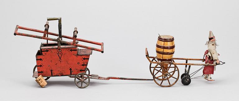 LEKSAKER, 2 st, plåt, 1800/1900-tal.